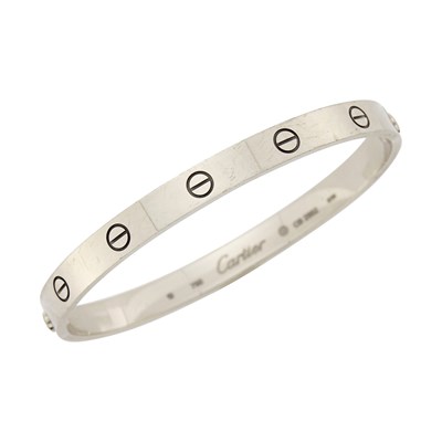 Lot 1128 - Cartier White Gold 'Love' Bangle Bracelet