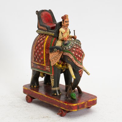 Lot 143 - Southeast Asian Carved Elephant and Driver