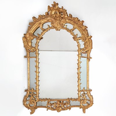 Lot 81 - Regence Giltwood and Gesso Mirror-bordered Mirror