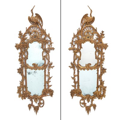 Lot 80 - Pair of Rococo Style Gilt-Wood Mirrors