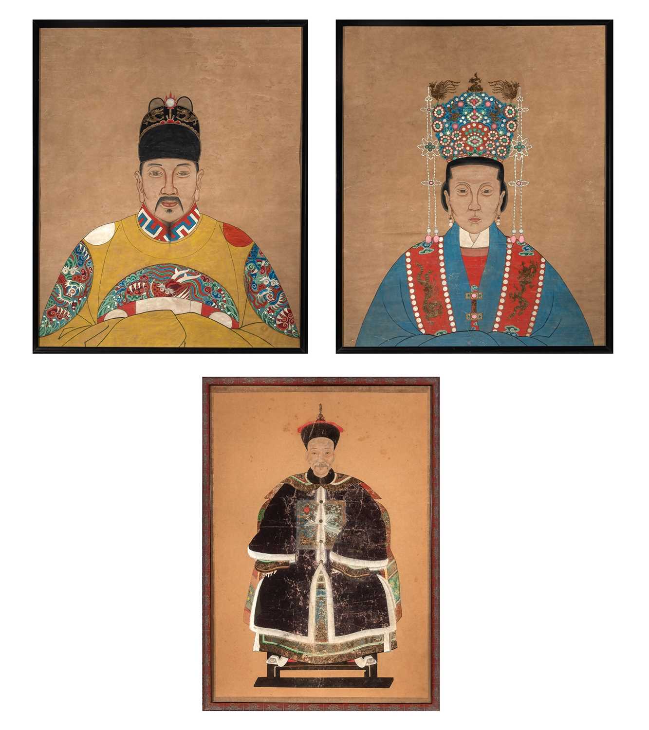 Lot 97 - Three Chinese Ancestral Portraits