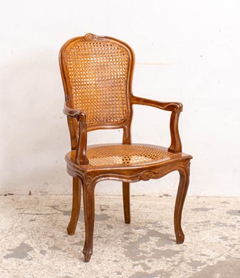 Lot 257 - Louis XV Style Caned Armchair