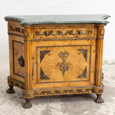 Lot 93 - Bronze Mounted Burlwood Marble Top Cabinet