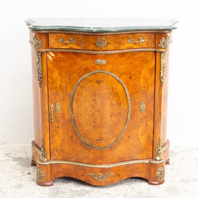 Lot 98 - Bronze Mounted Burlwood Marble Top Cabinet