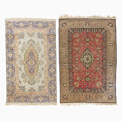 Lot 384 - Two Silk Rugs