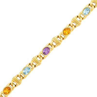 Lot 1018 - Gold and Gem-Set Bracelet