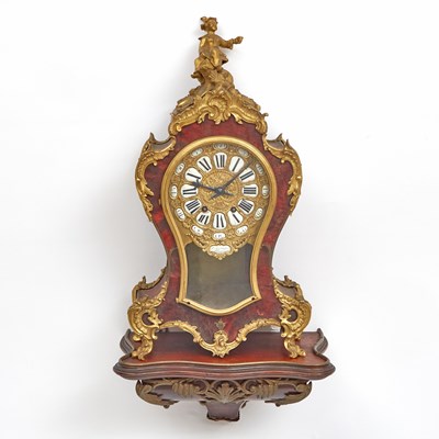 Lot 86 - Louis XV Style Gilt-Bronze-Mounted Walnut Bracket Clock And Bracket