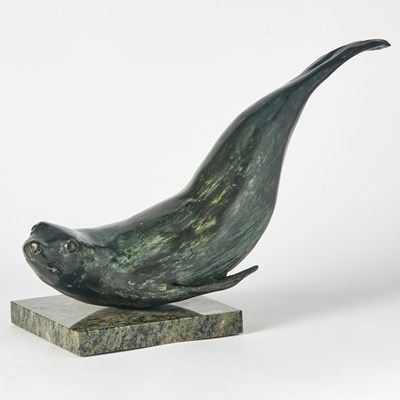 Lot 43 - Patinated Bronze Figure of a Seal