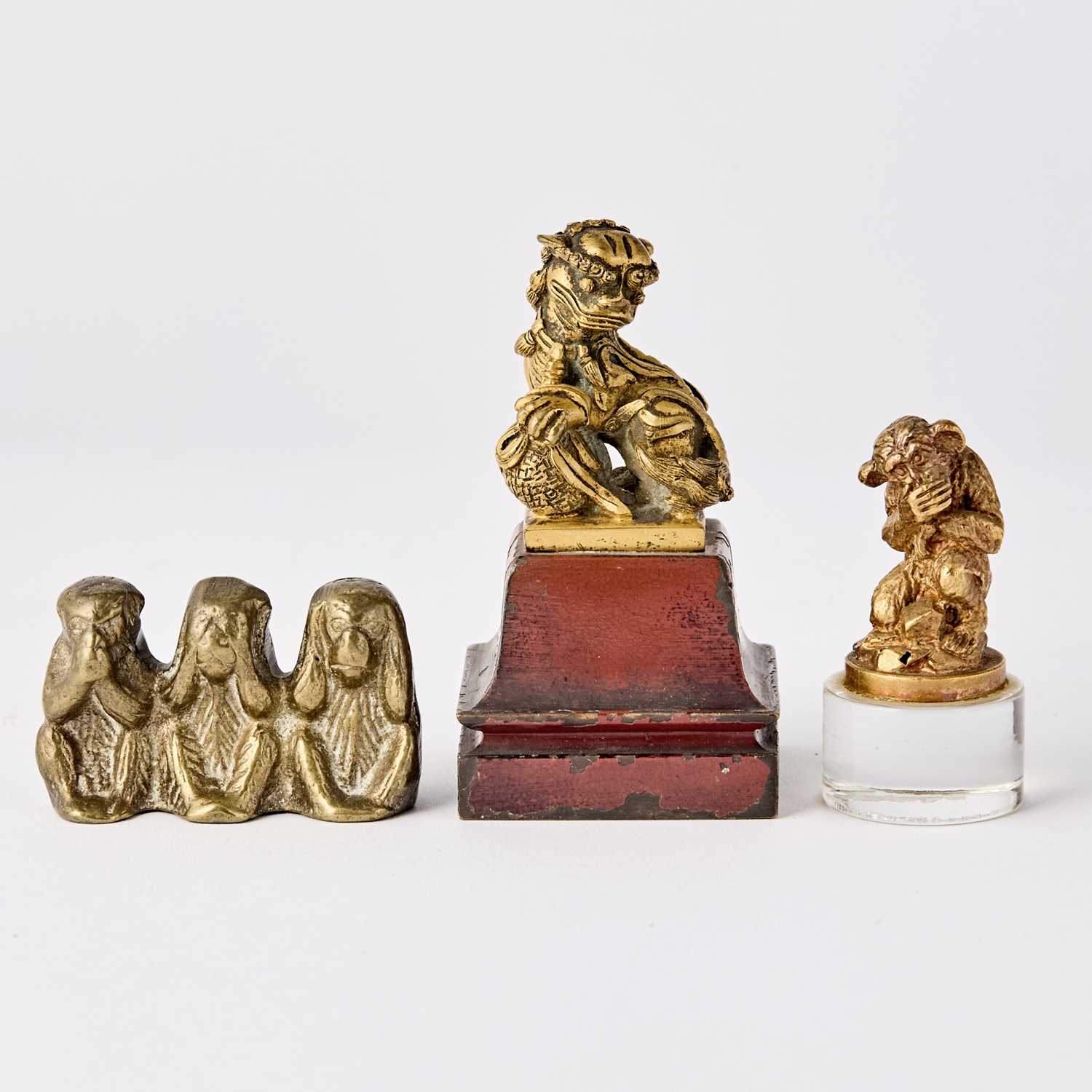 Lot 133 - Group of Three Asian Miniature Figures of Animals