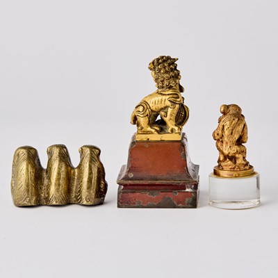 Lot 133 - Group of Three Asian Miniature Figures of Animals