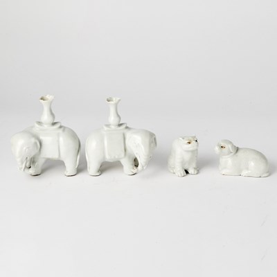 Lot 128 - Group of Four Blanc de Chine Porcelain Animals