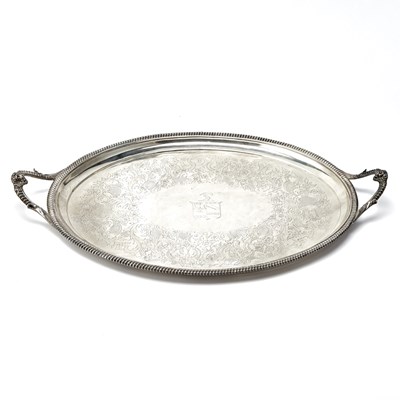 Lot 60 - English Sterling Silver Two-Handled Oval Tray