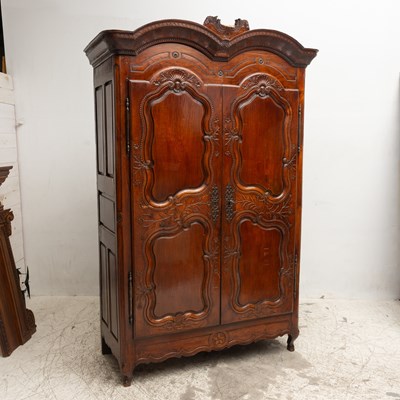 Lot 240 - Louis XV Walnut and Beech Armoire