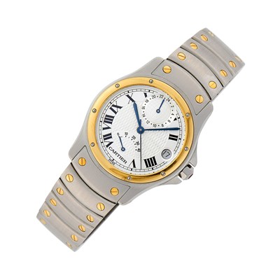 Lot 31 - Cartier Stainless Steel and Gold 'Santos Rondo' Wristwatch, Ref. W20038R3