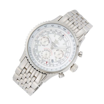 Lot 24 - Breitling Gentleman's Stainless Steel 'Navitimer World' Chronograph Wristwatch, Ref. A24322