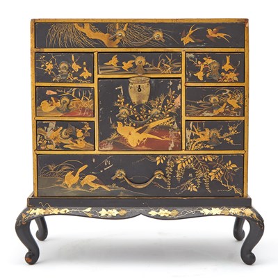 Lot 130 - Japanese Lacquer Cabinet and Stand