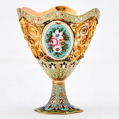 Lot 563 - Continental Enamel Gold Zarf