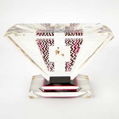 Lot 467 - Jon Kuhn Cut, Fused and Polished Glass Sculpture Entitled "Journey of Mars"