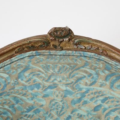 Lot 406 - A Pair of Louis XV Carved and Painted Bergères