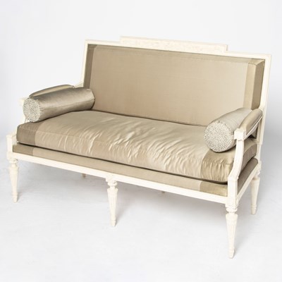 Lot 557 - Eastern French Louis XVI White Painted Sofa, by François-de-Paule Joseph Kaeshammer