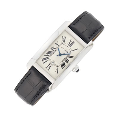 Lot 70 - Cartier Gentleman's White Gold 'Tank Americaine' Wristwatch, Ref. 1741