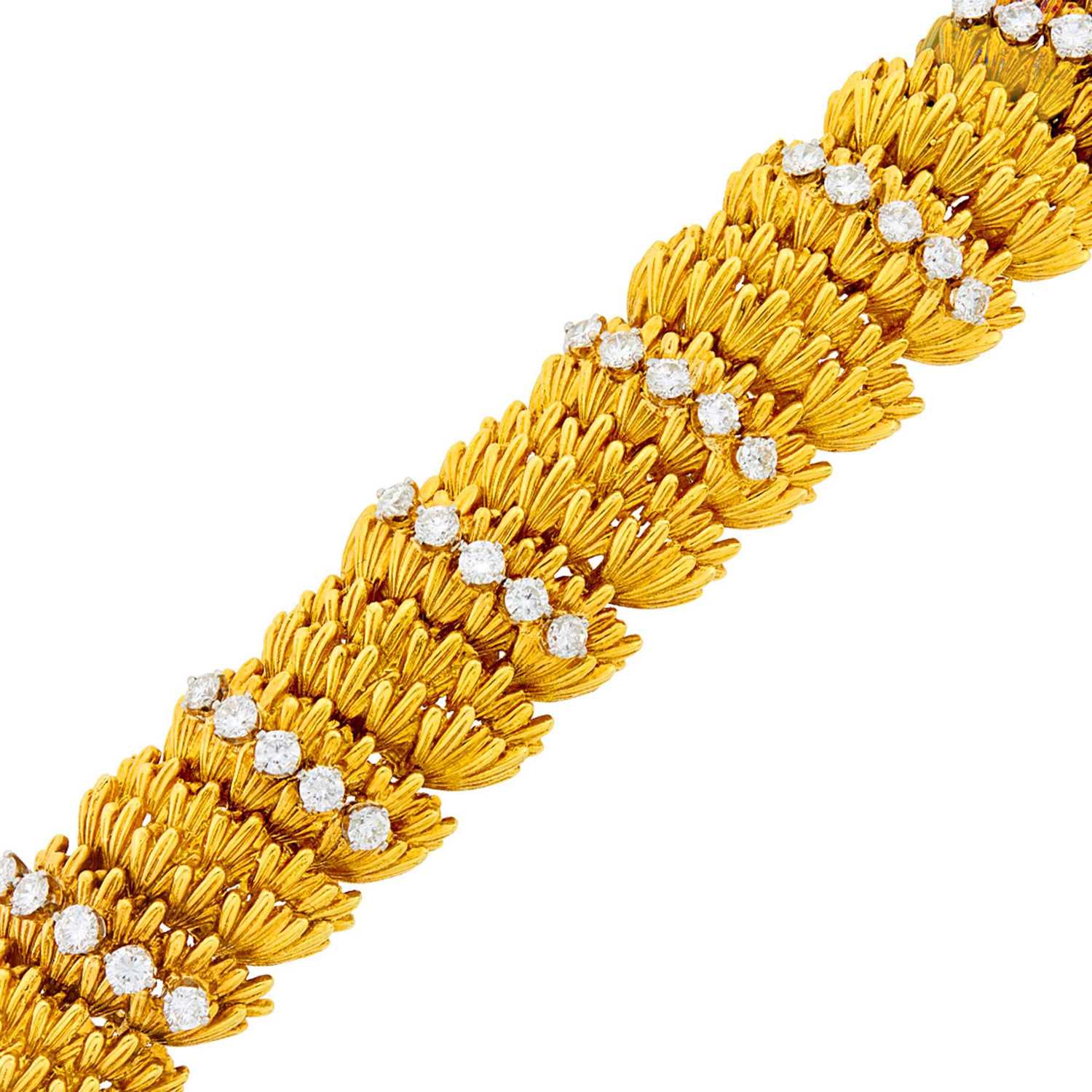 Lot 173 - Gold, Platinum and Diamond Bracelet