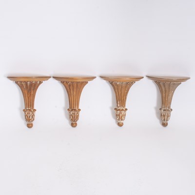 Lot 277 - Set of Four Gilt Painted Wall Fixtures