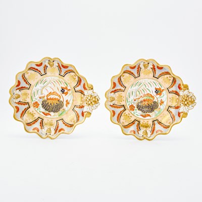 Lot 195 - Pair of Coalport Porcelain Dishes with Scalloped Edge