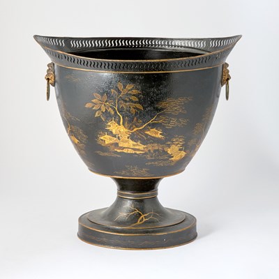 Lot 196 - Regency Style Tôle Painted Footed Bucket