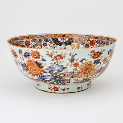 Lot Exceptionally Large Chinese 'Imari' Export Porcelain Punch Bowl