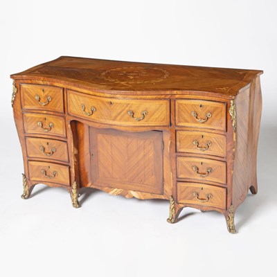 Lot 142 - George III Gilt-Bronze Mounted Rosewood Banded Padouk Dressing Commode