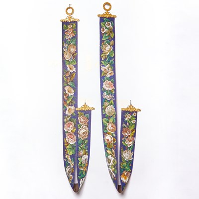 Lot 193 - Pair of 19th Century Gilt-Metal Mounted Beadwork Bell Pullls