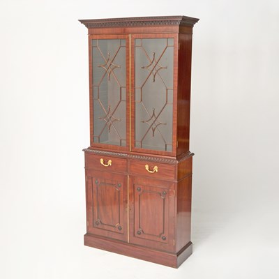 Lot 170 - Pair of George III Mahogany Bookcase Cabinets