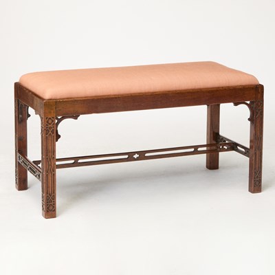 Lot 187 - George III Upholstered Mahogany Bench