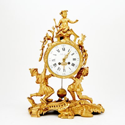 Lot 81 - Louis XV Style Ormolu Mounted Figural Mantel Clock