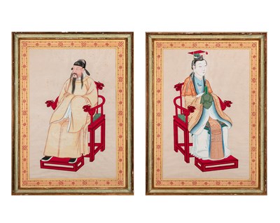 Lot 35 - Pair of Chinese Painted Portraits