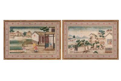 Lot 16 - Pair of China Trade Paintings