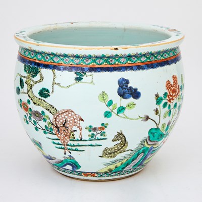 Lot 551 - A Chinese Famille Verte Porcelain Jardiniere