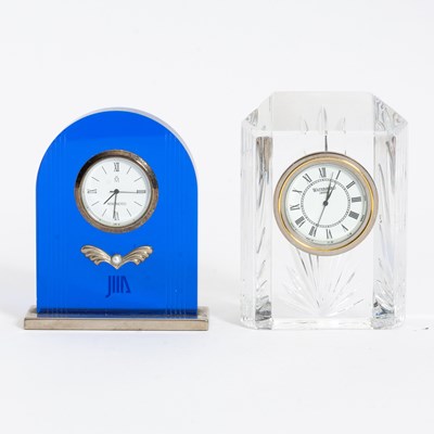 Lot 282 - Waterford Glass Desk Clocks