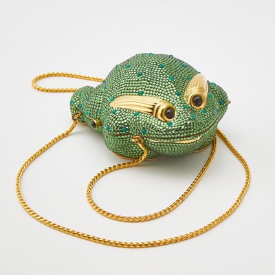 Lot 1195 - Judith Lieber Green Rhinestone Frog Clutch