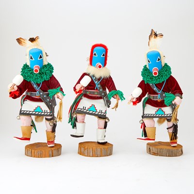 Lot 516 - Set of Three Hopi Yeibichai Kachinas