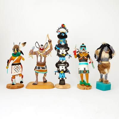 Lot 100 - Group of Five Pueblo Kachinas