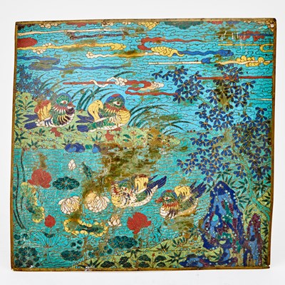 Lot 167 - Chinese Cloisonne Enamel Panel