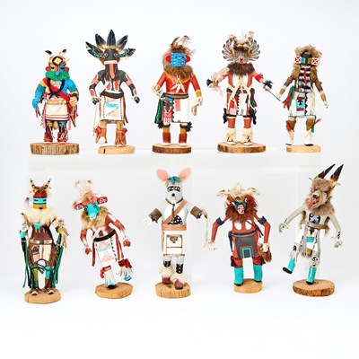 Lot 114 - Group of Ten Pueblo Kachinas