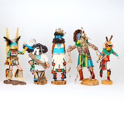 Lot 514 - Group of Five Pueblo Kachinas