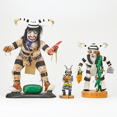 Lot 505 - Group of Three Hopi Hano Clowns