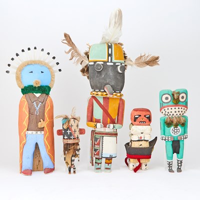 Lot 113 - Group of Five Pueblo Kachinas