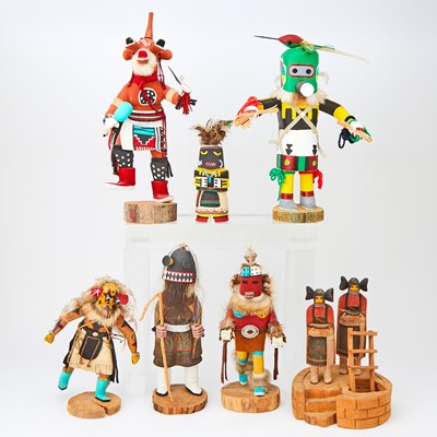 Lot 97 - Group of Seven Hopi and Zuni Kachinas