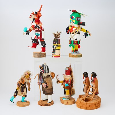 Lot 97 - Group of Seven Hopi and Zuni Kachinas