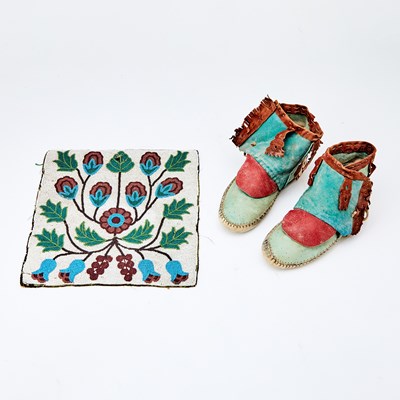 Lot 112 - Pair of Hopi Leather Moccasins